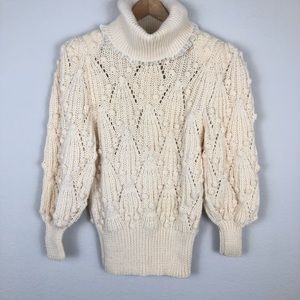 Vtg Catharine Lover 80's Sweater Boho Wool Crochet